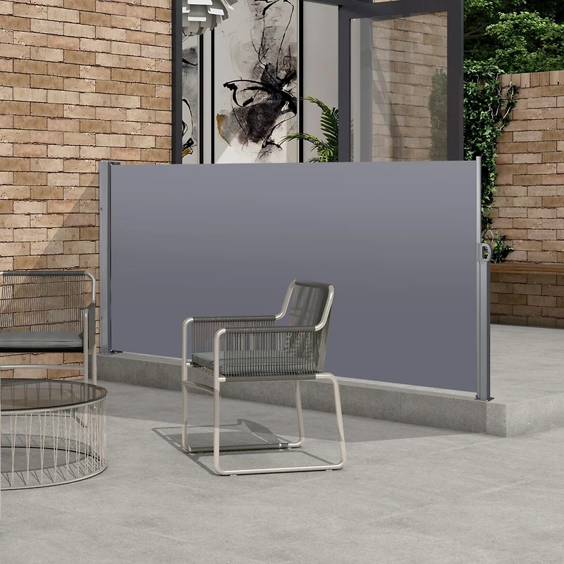 Streamdale Retractable Patio Screen Uv/Waterproof, Dark Grey