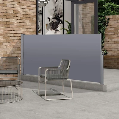 Streamdale Retractable Patio Screen Uv/Waterproof, Dark Grey