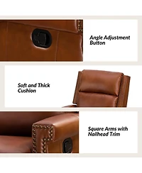 Anselm Transitional Recliner with Nailhead Trim