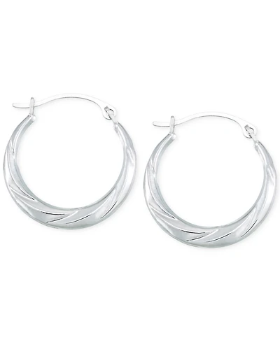 Hoop Earrings in 10k White Gold
