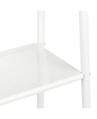 Iris Metal Garment Rack with Metal Mesh Shelves, White