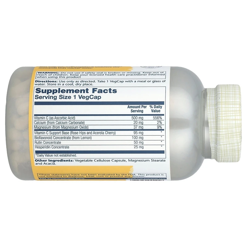 Solaray Buffered Vitamin C with Bioflavonoid Concentrate 500 mg