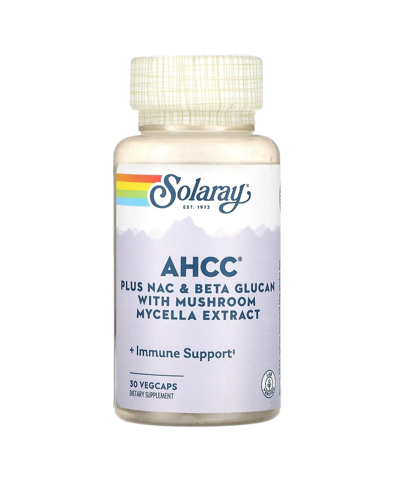 Solaray Ahcc Plus Nac & Beta Glucan With Mushroom Mycelia Extract