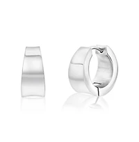 Metallo Stainless Steel or Black Plated over Stainless Steel Polished Huggie Earrings