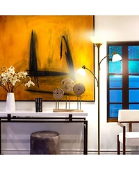 Sky Dome Double 72" Led Torchiere Floor Lamp with Adjustable Arms