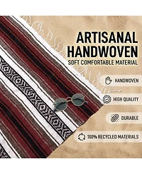 Authentic Large Handwoven Mexican Blanket - Durable Serape