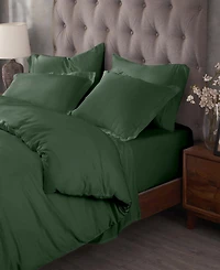 Superior Egyptian Cotton 400 Thread Count Solid Luxury Duvet Cover Set, Full/Queen