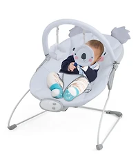 Slickblue Boys Portable Baby Bouncer Rocker Seat with Detachable Toy Bar-Gray