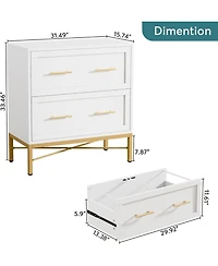 Tribesigns 2 Drawer File Cabinet, Modern Lateral Filing Cabinet for Letter/Legal/A4 Size, Large File Storage Cabinets Printer Stand with Storage