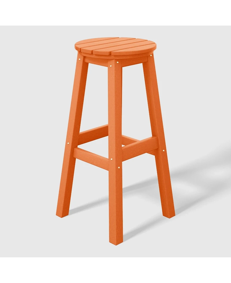 WestinTrends 29" Hdpe Outdoor Patio Round Bar Stool Set of 2