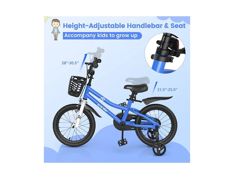 Slickblue 16 Inch Kids Bike with Removable Training Wheels