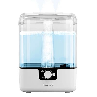 6L Humidifiers for Bedroom Large Room Home, Chivalz Cool Mist Top Fill Humidifiers for Baby Nursery and Plants, 26dB Quiet, Nightlight, Up to 50 Hours