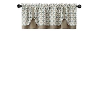 Kate Aurora Modern Geometric Button Tuck Rod Pocket Window Valance