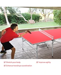 Slickblue 60 Inch Portable Tennis Ping Pong Folding Table with Accessories