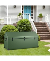 Slickblue Waterproof Outdoor Storage Box with Ventilated Window Adjustable Snap-Green