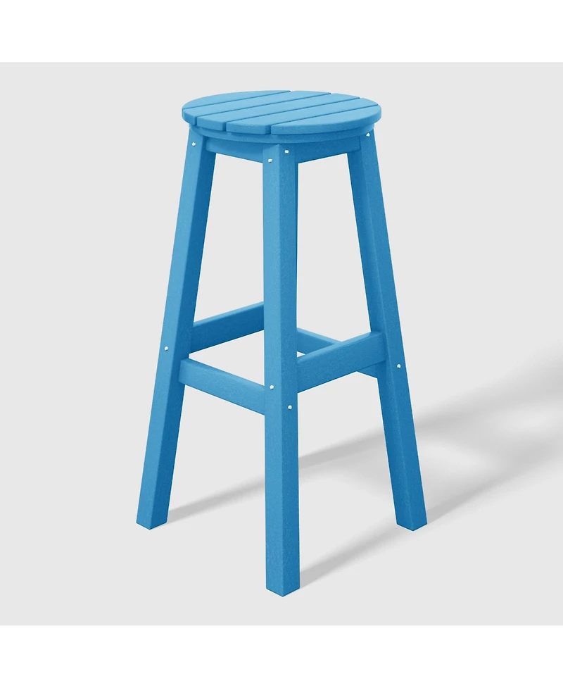 WestinTrends 29" Hdpe Outdoor Patio Round Bar Stool Set of 2