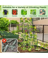 Slickblue 74 Inch Tall Garden Trellis for Flower Vine Vegetable Fruit Pea-Black