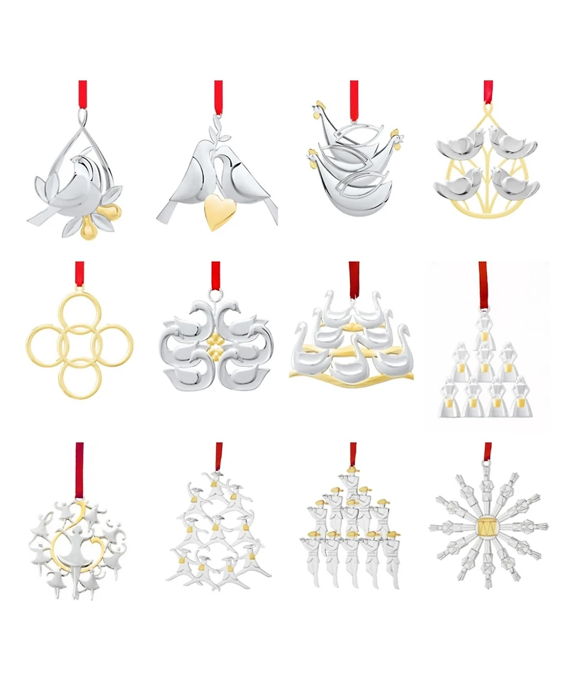 Nambe 12 Days of Christmas Ornaments Set