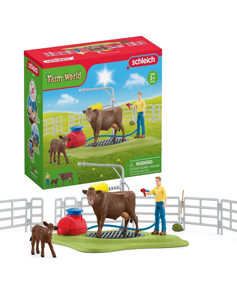 Schleich Farm World Happy Cow Wash Playset