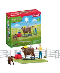 Schleich Farm World Happy Cow Wash Playset