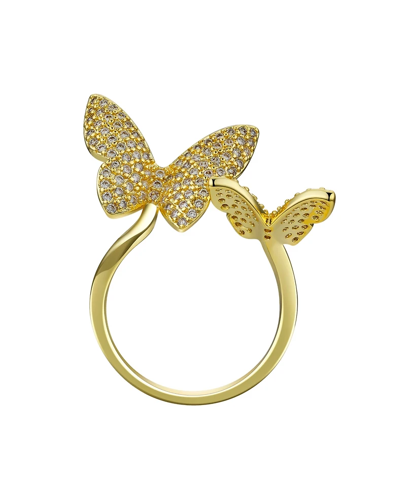 Unwritten Cubic Zirconia Butterfly Bypass Ring