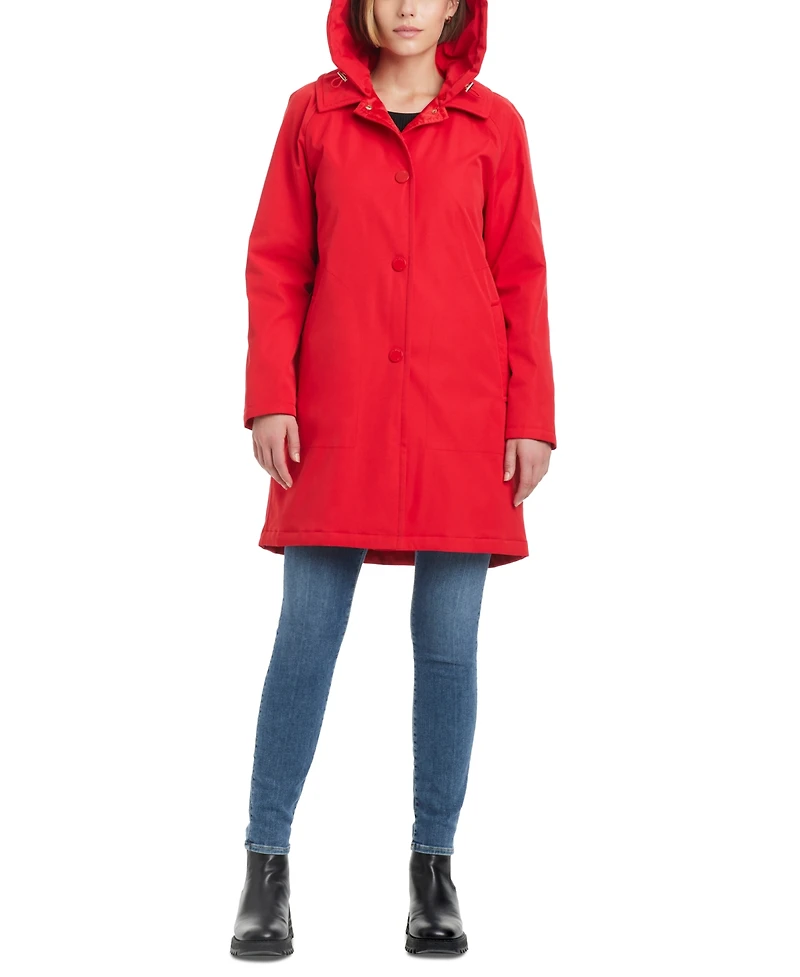 Kate Spade New York Women's Hooded A-Line Raincoat