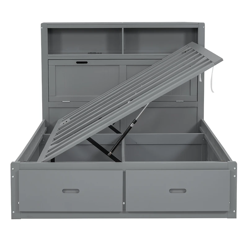 Streamdale Queen Hydraulic Bed w/ Led & Storage