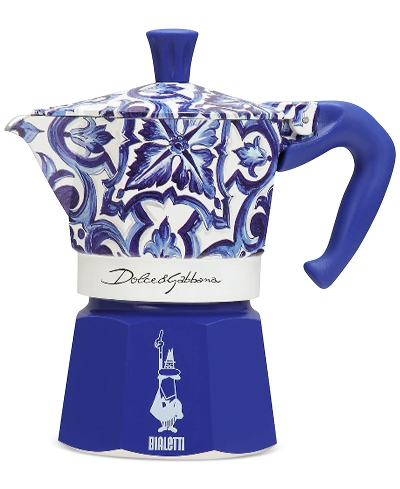 Bialetti Blue Meditteraneo Dolce & Gabbana 3-Cup Moka Stovetop Coffee Maker