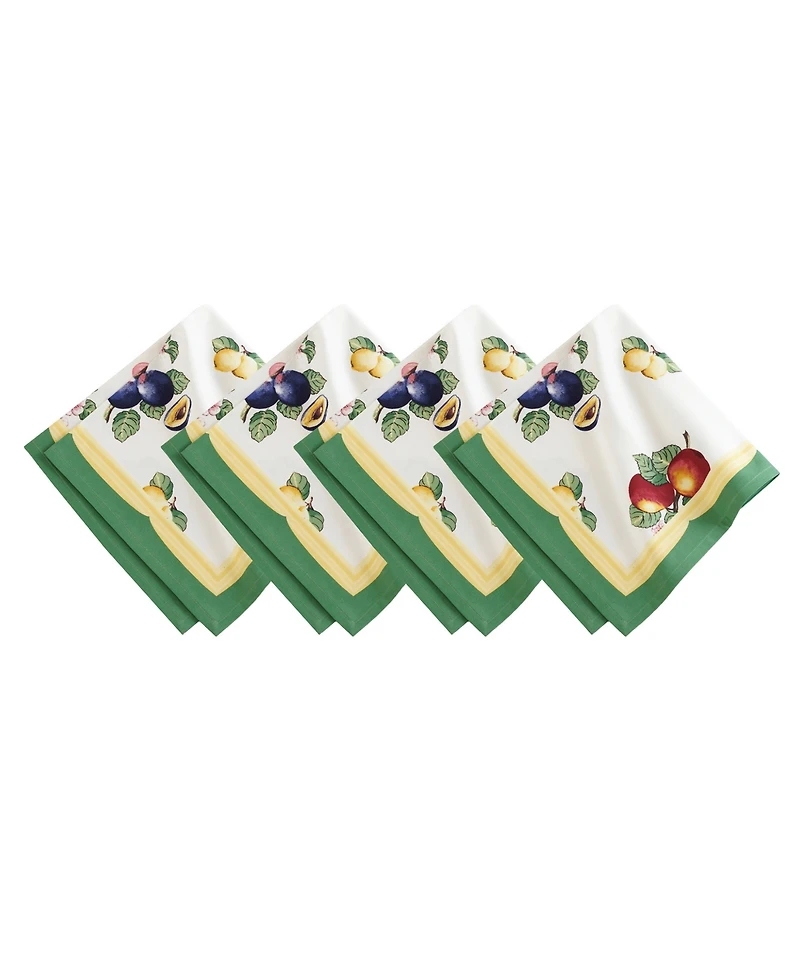 Elrene French Garden Stain and Water Resistant 21"x21" Napkins, Set of 4