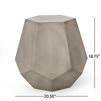 Streamdale Lightweight Concrete Geometric Side Table for Outdoor Spaces