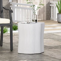 Streamdale Lightweight Concrete Side Table with Charming Tree Stump Design