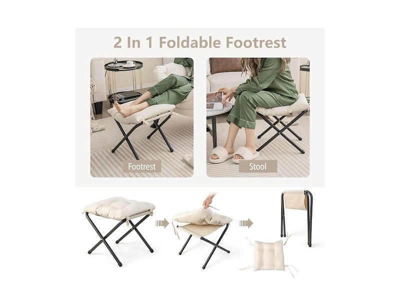 Modern Accent Chair with Folding Footrest and Side Pocket for Living Room