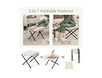 Modern Accent Chair with Folding Footrest and Side Pocket for Living Room