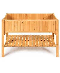 Sugift Wooden Elevated Planter Box Shelf Suitable for Garden Use