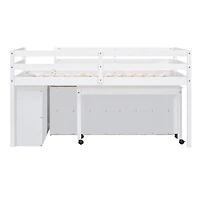 Streamdale Loft Bed with Retractable Desk and Drawers