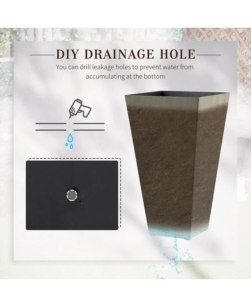 Versatile Matte-Finish Planter Pots Indoor/Outdoor, Self-Draining, Weather-Resistant