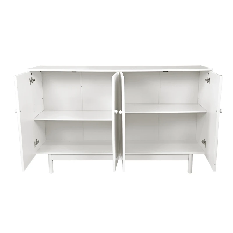 Simplie Fun Durable White Storage Cabinet with Adjustable Shelf and Solid Wood Pulls