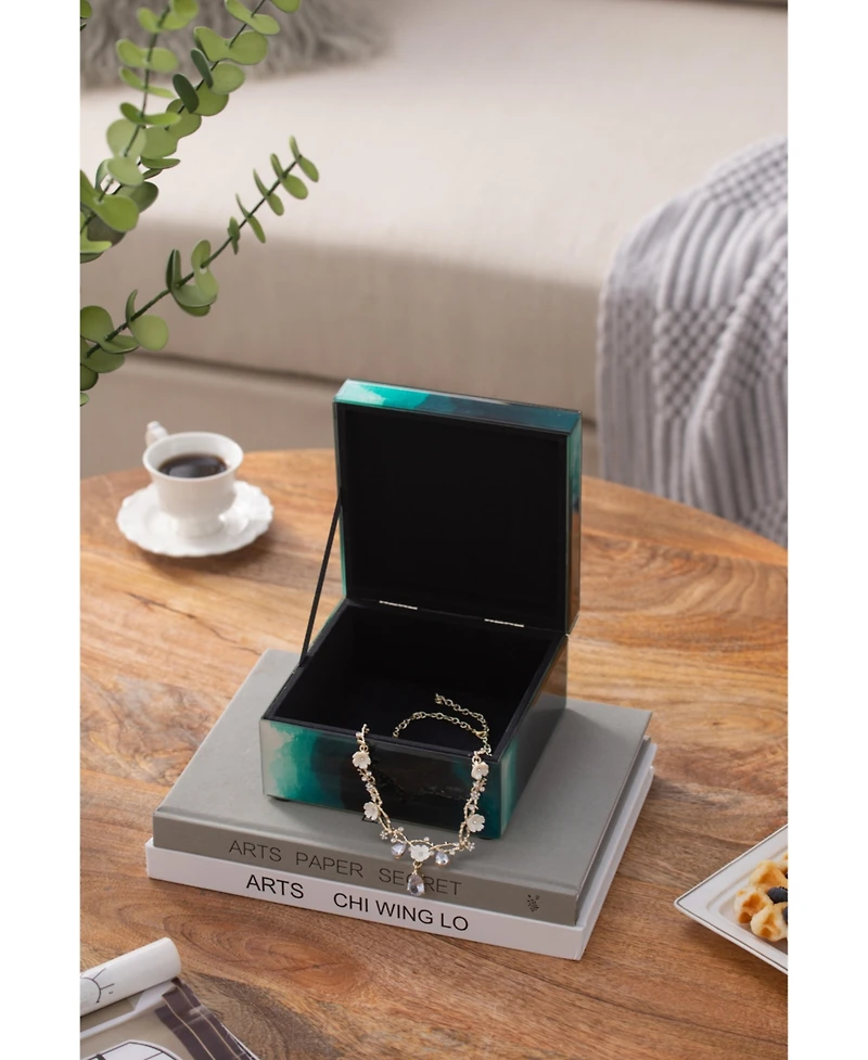Streamdale Bethany Green Jewelry Box with Geode Finial