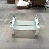 Streamdale Clear Glass Coffee Table (2-Tier)