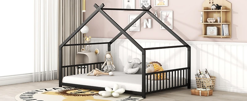 Streamdale Full Metal House Bed, White