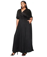 L I V D Plus Raffi Empire Waist Pocket Maxi Dress