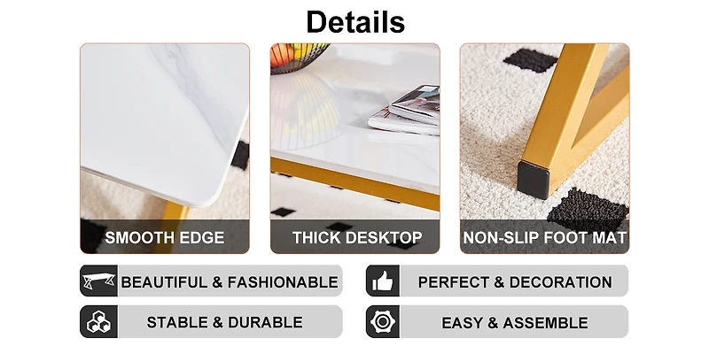 Streamdale Furniture Modern Multipurpose Coffee Table with Assembly Kit