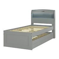 Streamdale Twin Xl Bed w/ Led Headboard, Storage, Trundle, Drawers