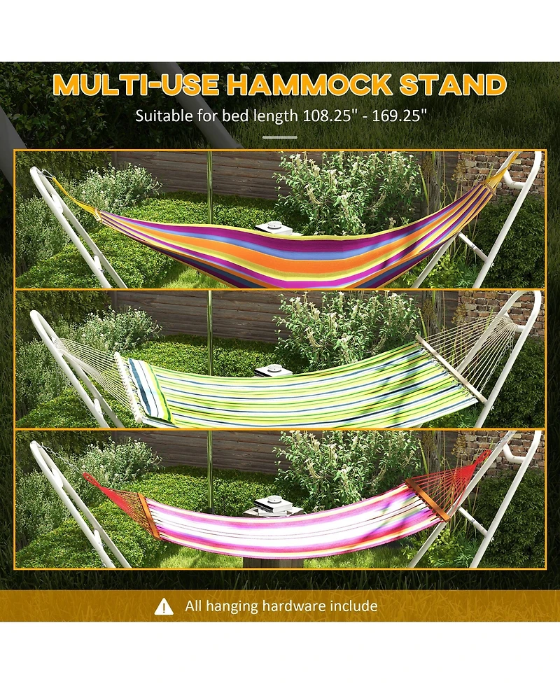 Hammock Stand for 2 Person, Portable Adjustable Steel Frame Hammock Stand with Weather Resistant Finish, for 9-14ft Hammocks, 10.3', 550 lbs. Capacity