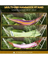 Hammock Stand for 2 Person, Portable Adjustable Steel Frame Hammock Stand with Weather Resistant Finish, for 9-14ft Hammocks, 10.3', 550 lbs. Capacity