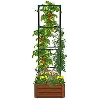Streamdale Furniture Galvanized Steel Raised Planter with Trellis for Tomatoes