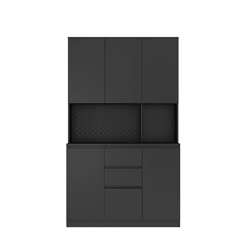 Streamdale 74" Modern Freestanding Kitchen Buffet with Hutch and Charging Ports