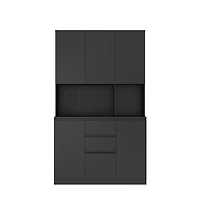 Streamdale 74" Modern Freestanding Kitchen Buffet with Hutch and Charging Ports