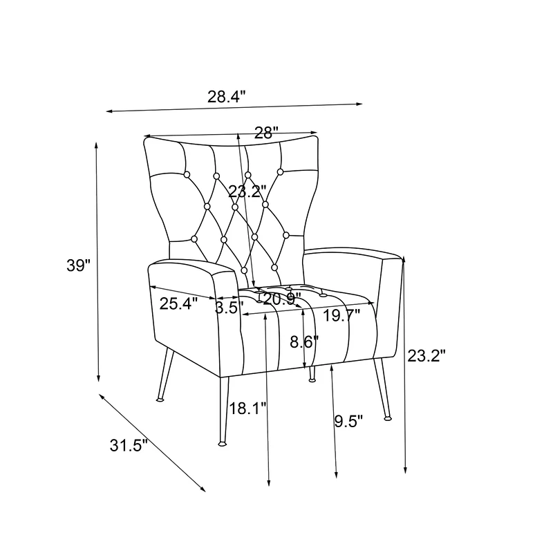Streamdale Sleek Accent Chair with Ottoman