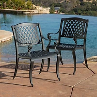 Simplie Fun Elegant and Durable Cast Aluminum Dining Chairs for Outdoor Spaces